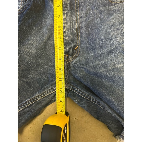 Levi's 505 Shorts Womens 34 Blue Cut Off Distressed Denim Frayed Hem Y2K Summer - Picture 6 of 9